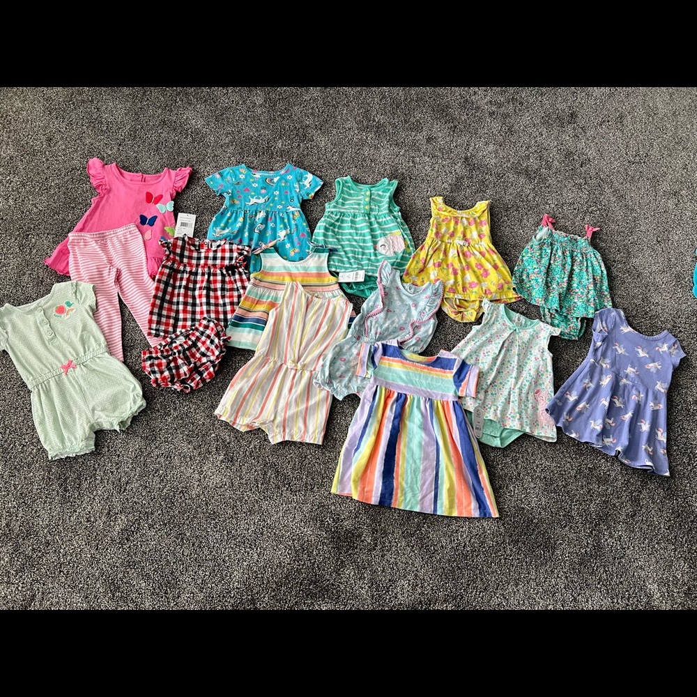 Baby Toddler Girl Summer Clothing Lot One Pieces Dresses Layette